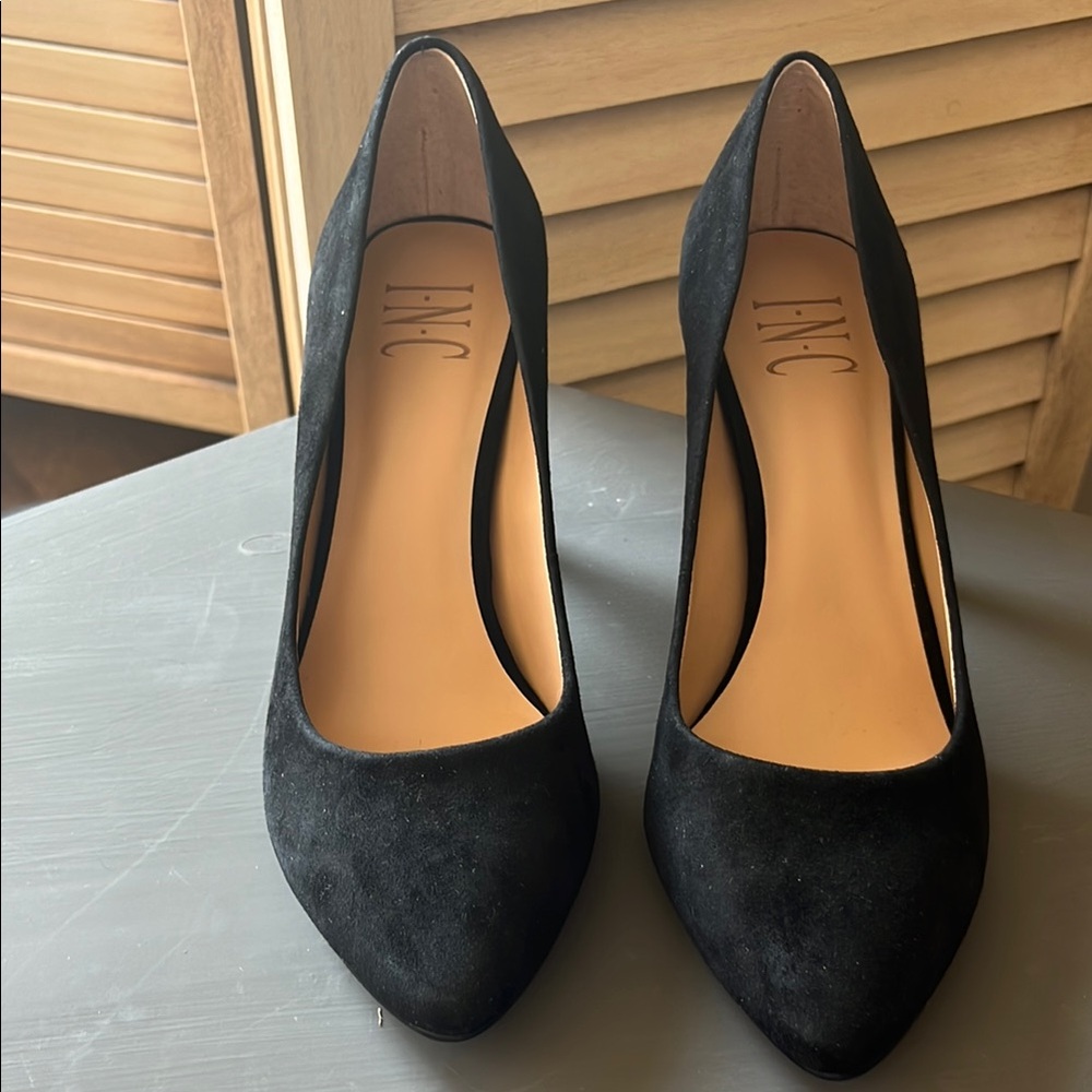 INC Classic Black Suede Heels Never worn